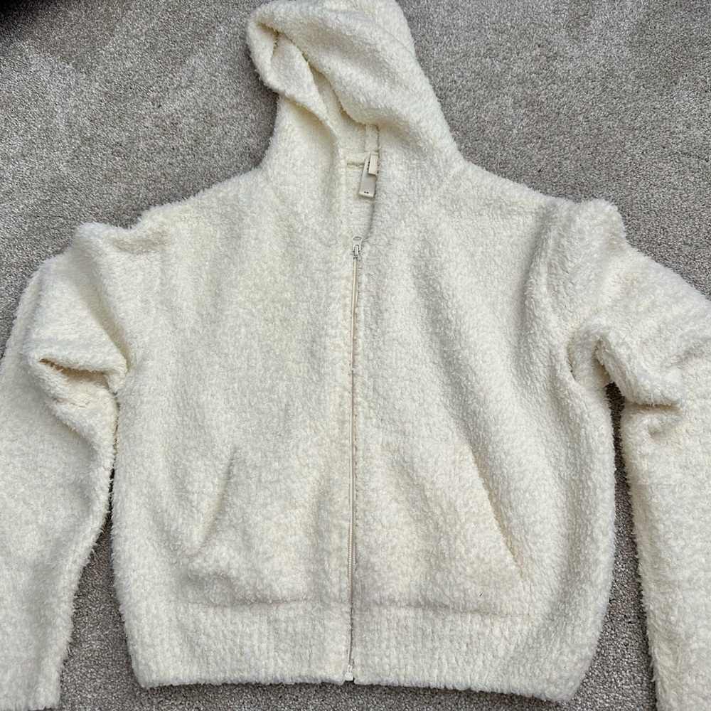 SKIMS cropped zip up fleece